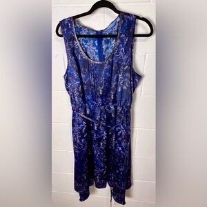 Simply Vera Vera Wang Navy Print Midi Dress XL